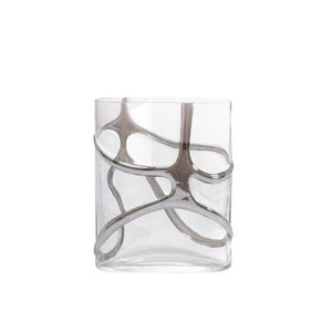 F1327S Florero De Vidrio 180*80 Plateado