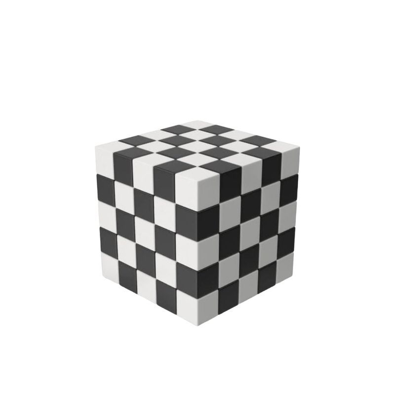 H1628S-Cubo-Mosaico-3D-L80-W80-Blanco-Y-Negro