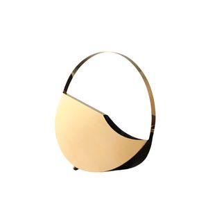 F0123 Florero Metalico Circular 250*80 Dorado