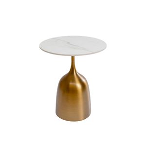 C05 Mesa Auxiliar D64*57 Blanco Y Cobre